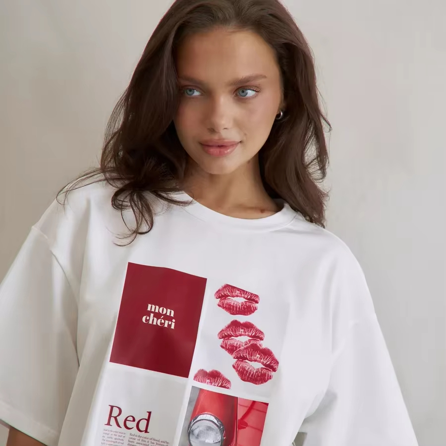 European Summer Bestseller Ultra-clear Printed New Men's and Women's Loose, Comfortable Pure Cotton Breathable T-shirts