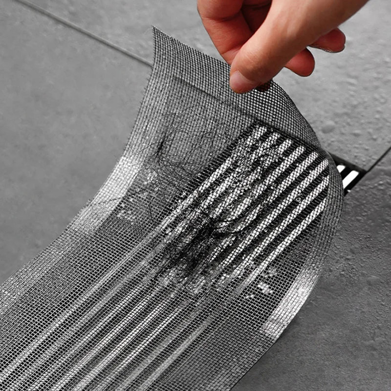 5m/Roll Shower Drain Hair Catcher Self-Adhesive Floor Drain Stickers Disposable Mesh Sink Strainer Filter For Bathroom Kitchen,sink filter,floor drain sticker,shower drain catcher,hair drain catcher,sink strainer,hair drain filter,floor drain filter,floor drain hair filter,floor drain hair catcher,drain hair catcher