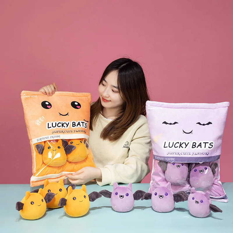 

1pc 48cm A Bag of Bats Lovely Plush Animals Toys Pillow Lots of Little Bats Dolls In Packet Dolls Home Sofa Cushion Nice Gift