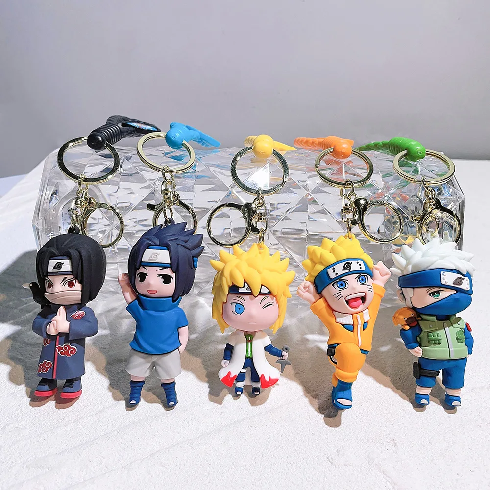 

Cartoon Anime Naruto Peripheral Pendant Uchiha Itachi Sasuke Kakashi Doll Hand-run School Bag Car Key Chain Wholesale