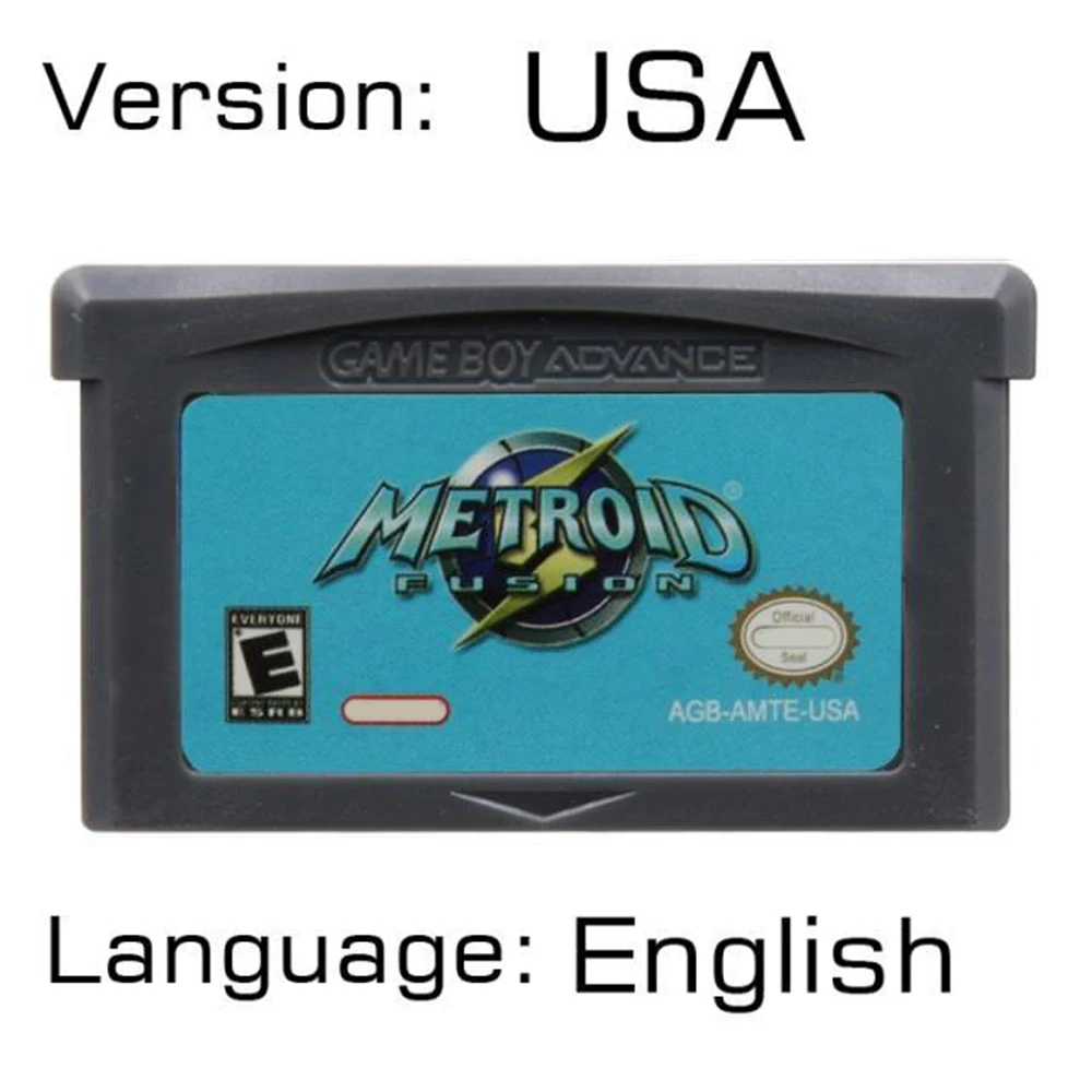 Metroid 시리즈 GBA 게임 32비트 비디오 게임 카트리지 콘솔 카드 GBA NDS USA EUR 버전용 Fusion Zero Mission