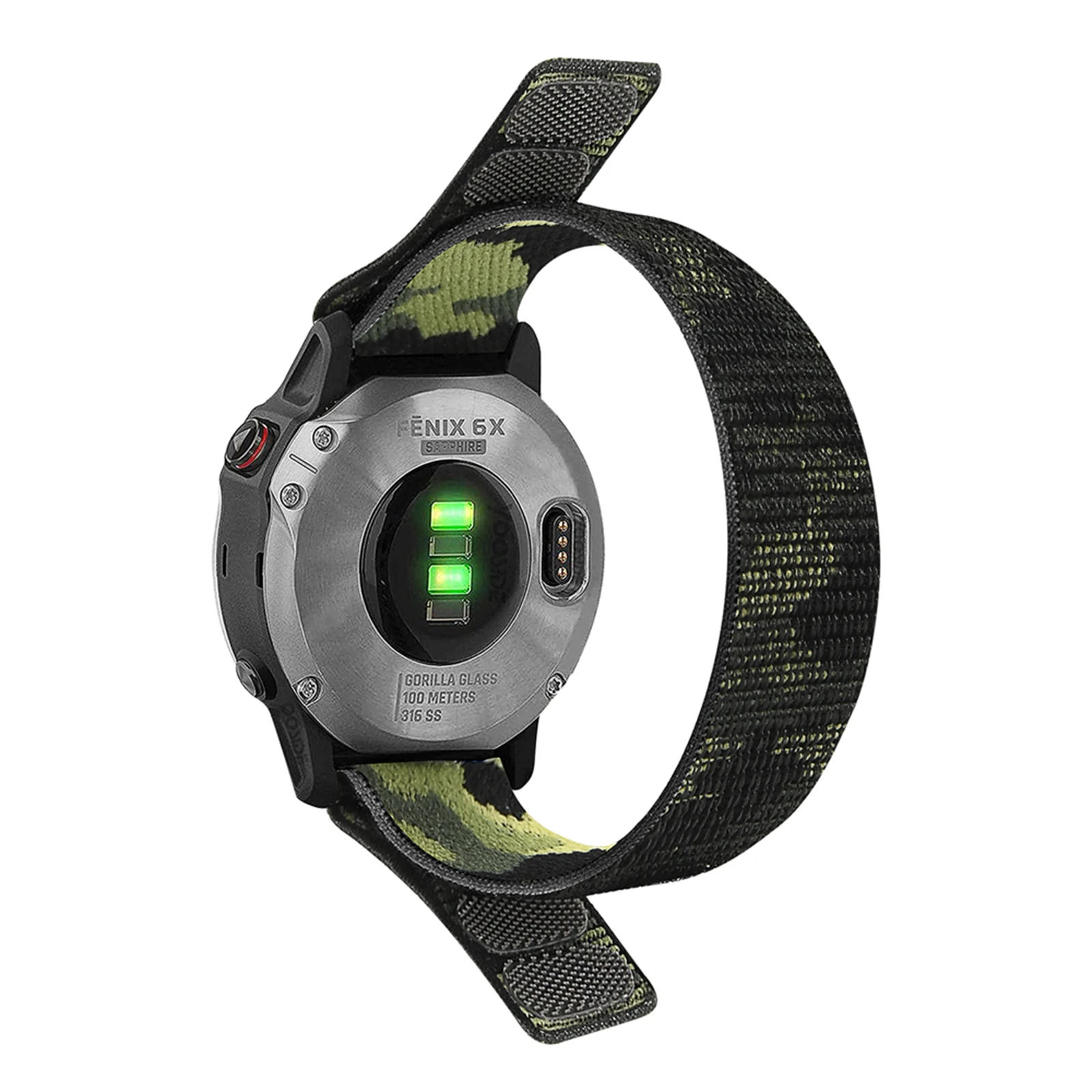 Nylon Strap with Hook and Loop Closure, 22mm/26mm, for Multisport GPS Watches