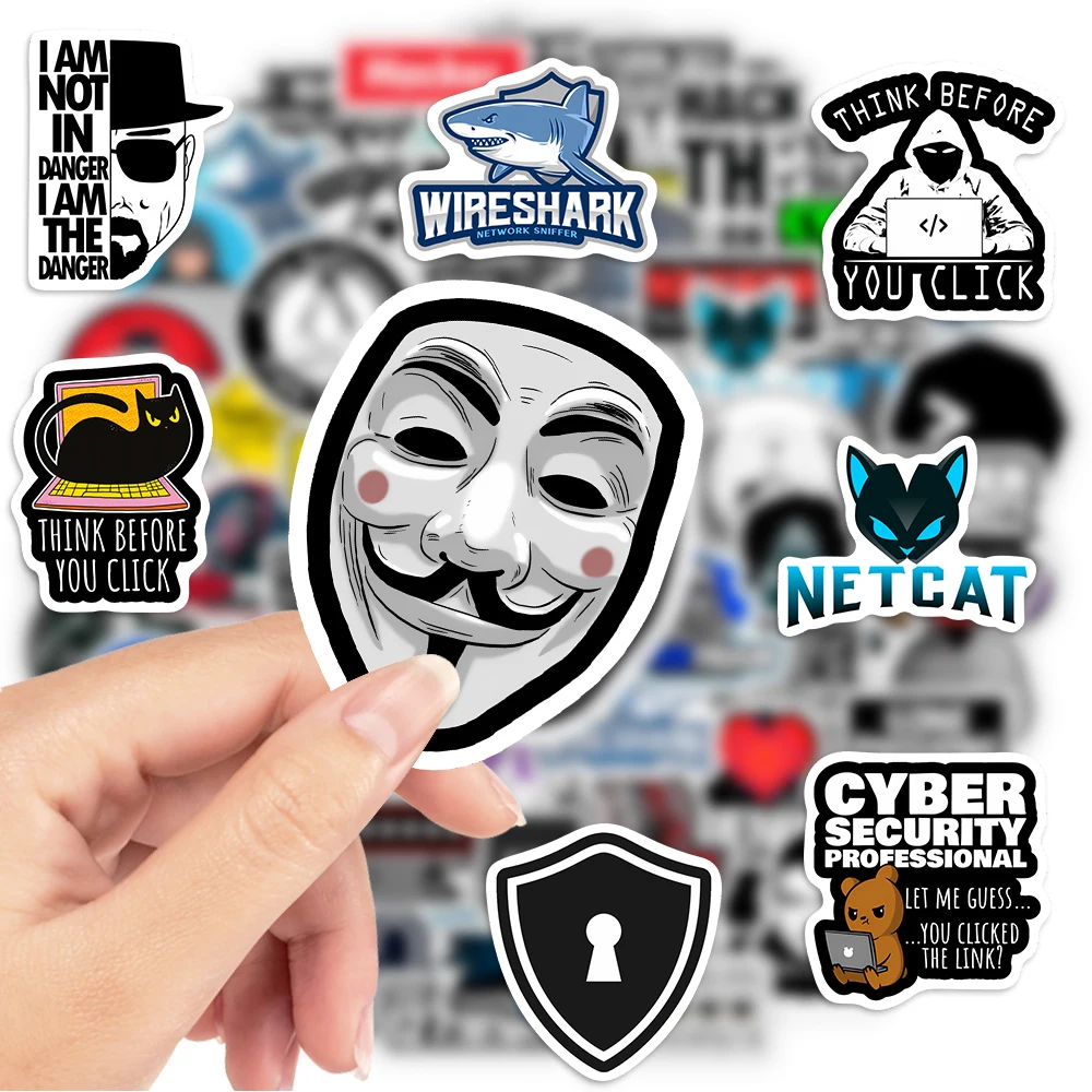 Cybersecurity Stickers for Laptop Phone Bottles