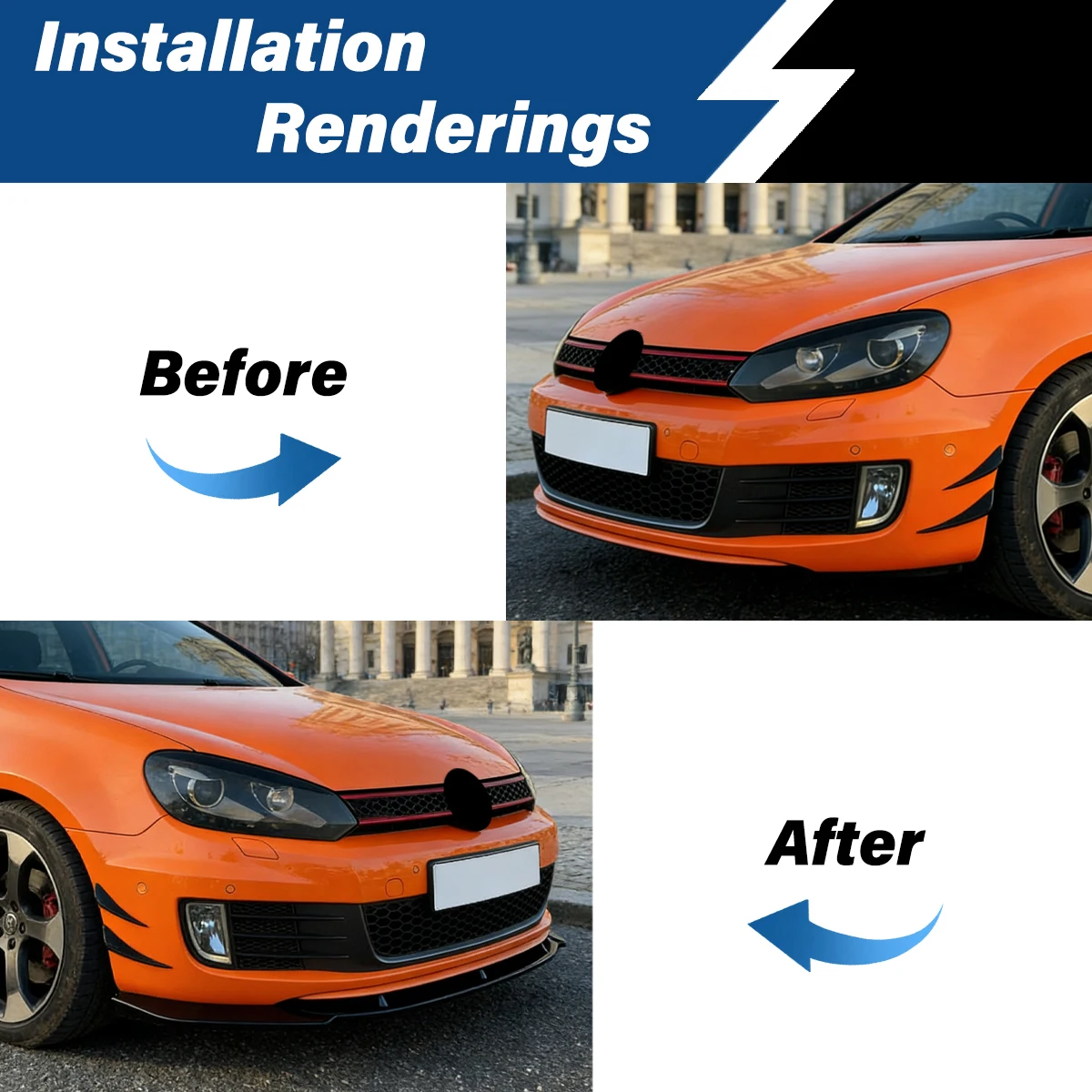 폭스바겐 골프6 MK6 GTI GTD 2009 2010 2011 2012 2013 자동차 프론트 범퍼 립 스포츠 스포일러 ABS 스플리터 바디 개조 키트