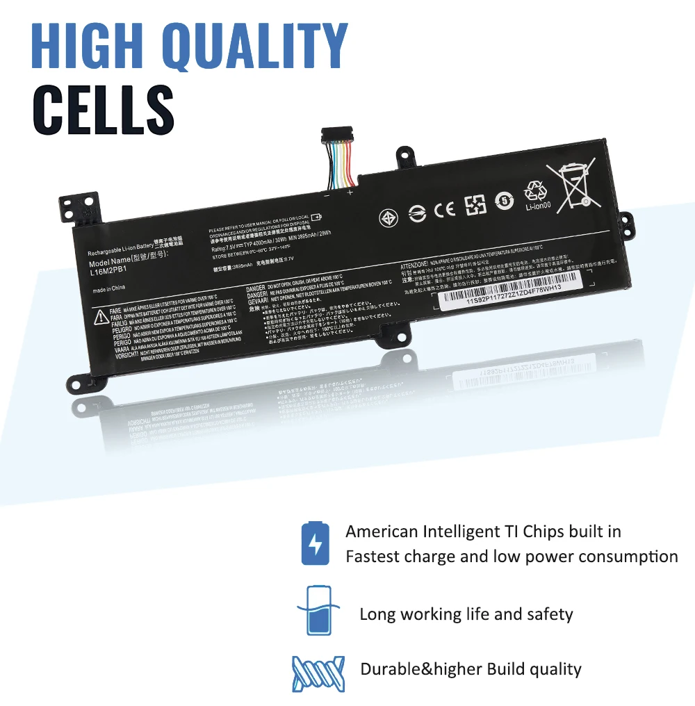 Etesbay-bateria do Portátil para Lenovo 30wh Ideapad 32014ikb 320-14isk 320-15ikb Série L16l2pb1 L16c2pb2 L16s2pb2 L16s2pb2 - Imagem 4