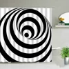 Black And White Stripes Shower Curtains Geometry For Bathroom Decor Screen Waterproof Fabric Bathtub Curtain With Hooks Washable 2
