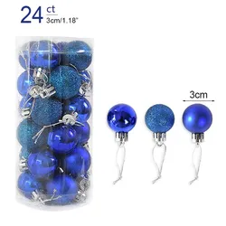 Festive Christmas Tree Ornaments - Elegant Hanging Decorations for Home and Party Decor 2023 (24pcs royal blue)