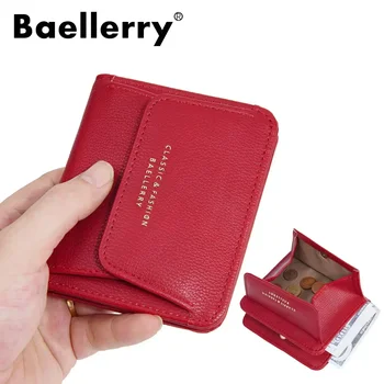2024Nuovi mini portafogli corti per donna Porta carte in pelle PU Portamonete solido Portafoglio rosso piccolo moda multifunzionale femminile