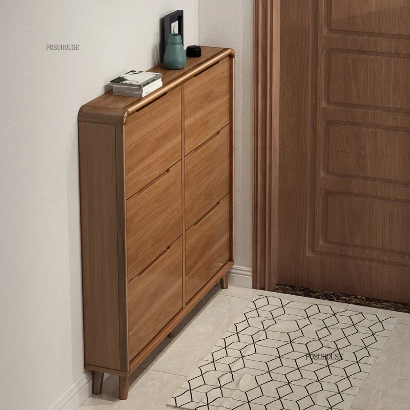Modern Wooden Rack Shoe Cabinet Shelf Living Room Organizer Narrow Shoe Cabinets Hallway Space Saving Home Furniture c