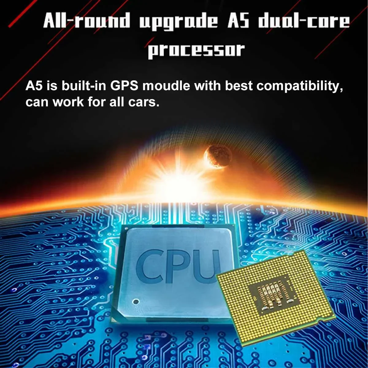 HD A5 HUD  ֽ GPS ӵ ڵ ,  ÷ KM/h MPH,   ڵ ׼, 3.5 ġ