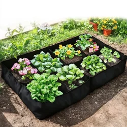 Multi - Grid Garden Planting Bag - Felt Grow Bag for Vegetables and Plants (180x90x30cm)