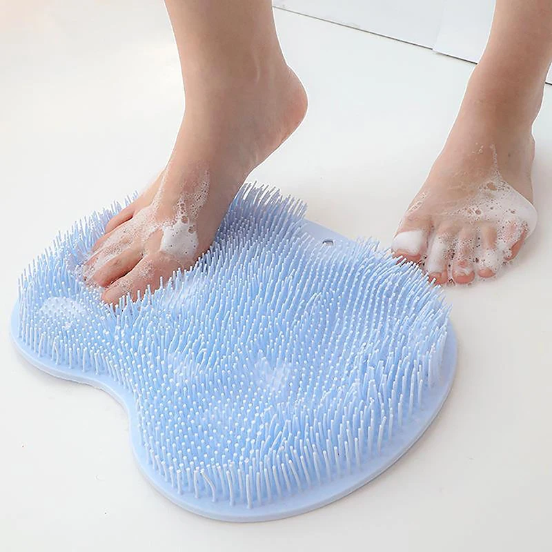 1PC Rub Back Brush Bathroom Non-slip Wash Foot Pad Massage Shower Mat with Sucker Bath Massage Foot Exfoliating Brush Pad