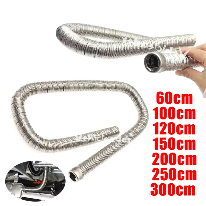 Diesel Heater Exhaust Pipe 60cm-300cm 24mm Dual-layer Heater Exhaust Pipe Parking Heater Fuel Tank Exhaust Pipe Air Tank For Car Air Diesels Heate