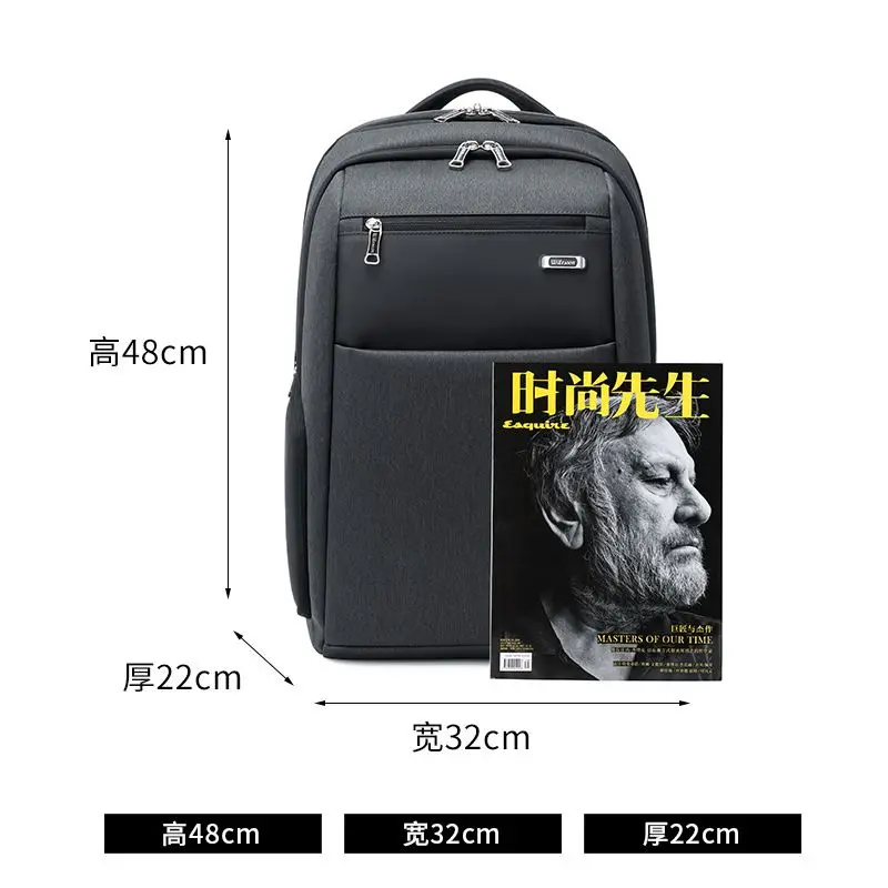 Black Expandable 40L Travel Backpack for Men with 15.6 Inch Laptop