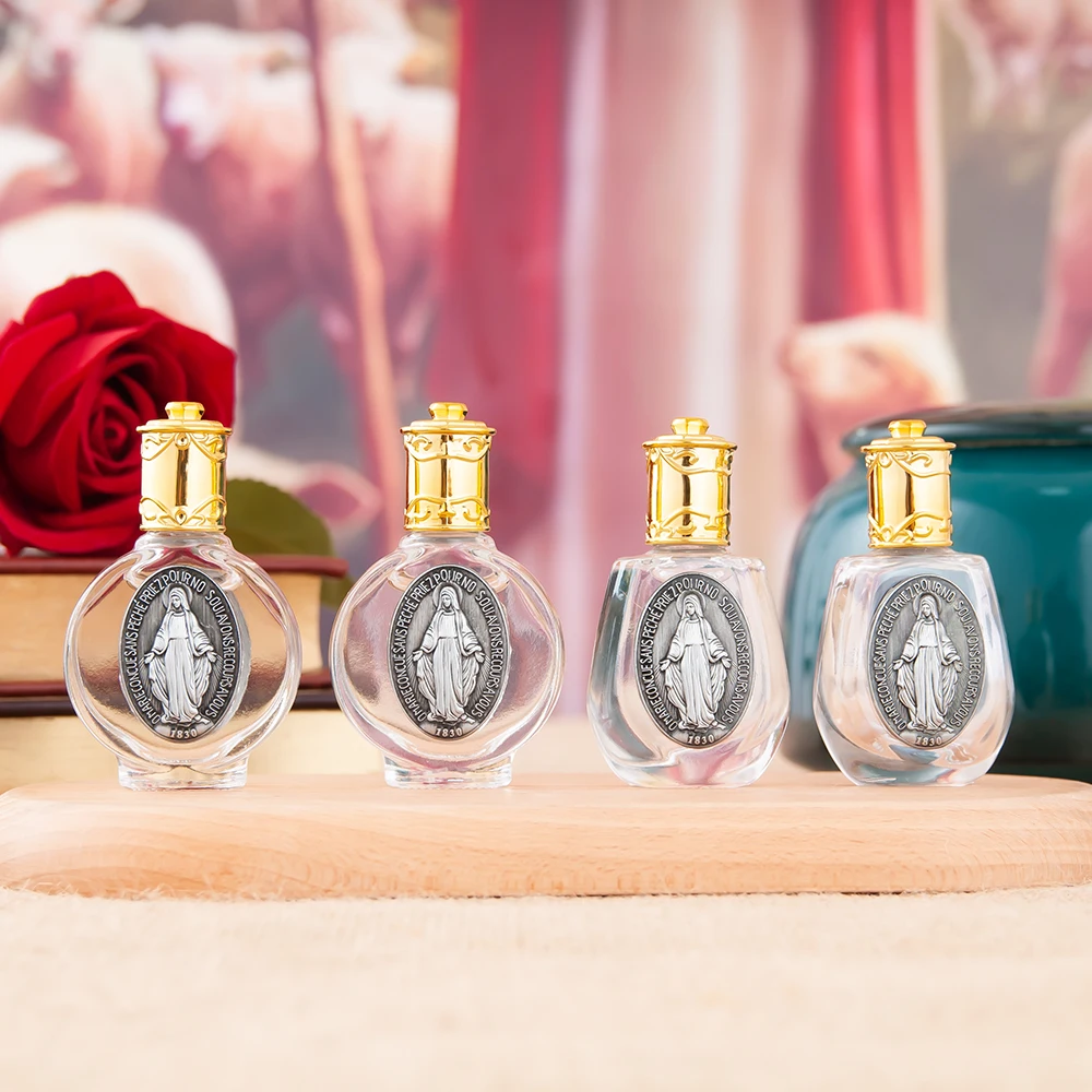 Orthodox Church Holy Water Bottle Sacred Portable Design for Blessings Church Use Personal Devotion Leak-Proof Durable Mary Icon