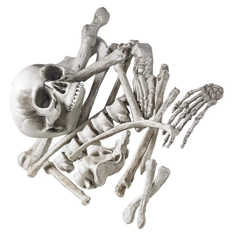 

Halloween Plastic Skeleton Bone Skull Ornament Fake Human Skull Bone Haunted House Horror bones Prop Halloween party Decor