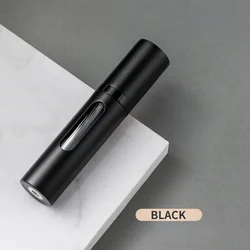 Portable Mini Refillable Perfume Spray Bottle - 8ml Travel Atomizer - 5ml (Black)