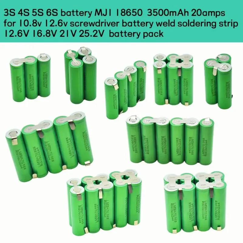 

2s1p 1s3p 3s2p 4s2p 5s2p 8.4v 3.7V 10.8V 16.8v 18V MJ1 Battery Pack 18650 3500 MAh Battery for 18V Screwdriver Battery