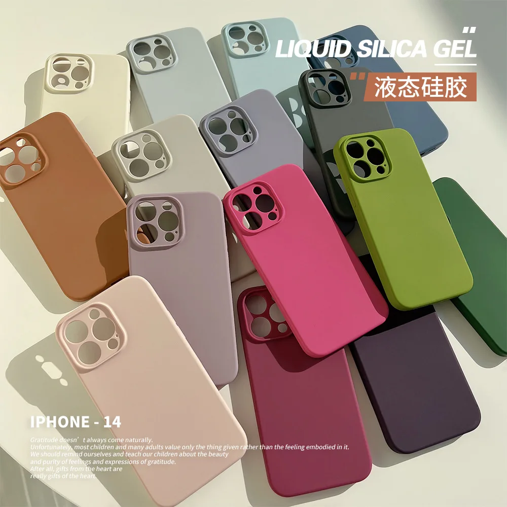 Роскошный оригинальный силиконовый чехол для Apple iPhone 14 Pro Max 13 12 11 12Pro iPhone14 iPhone13 Полный Объектив официальный брендовый чехол для телефона