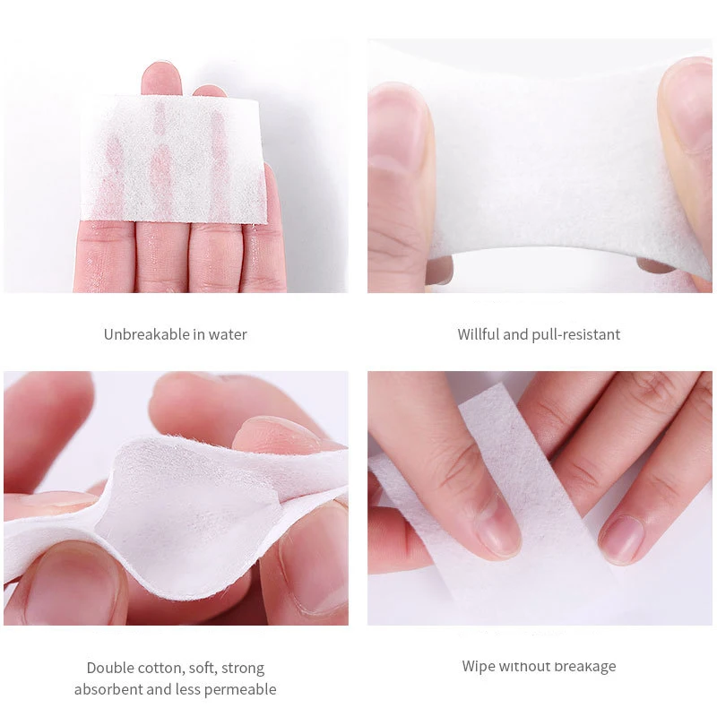 Nail Polish Remover Cotton Wipes Nail Tips 100% Lint-Free Polish Remover Cotton Wipe Gel Clean Cottons Manicure Tool 1 Pack