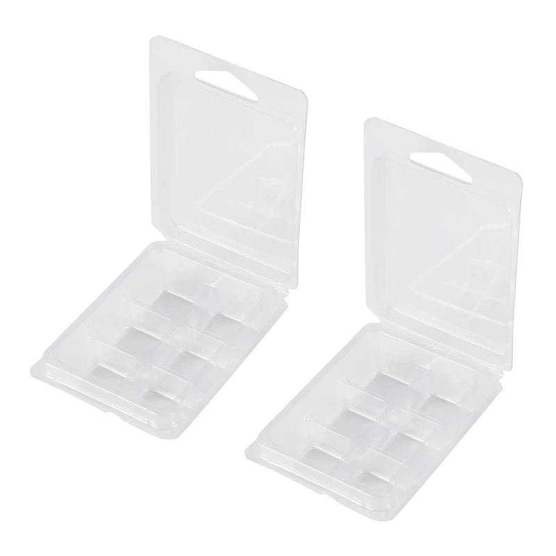 

200 Packs Wax Melt Clamshells Molds Square, 6 Cavity Clear Plastic Cube Tray For Candle-Making & Soap Promotion
