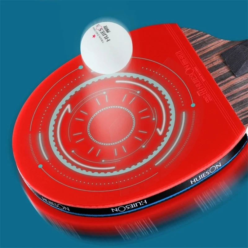 Professional Table Tennis Racket Set - Walnut Finish with Inner Carbon Layers (2 Paddles)