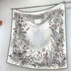 90Cm French New Rose Flower Hangzhou Twill Silk Women's Travel Sunscreen Shawl Large Square Scarf Headscarf Scarf 4