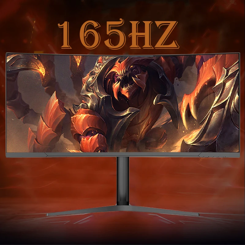새로운 34인치 4K 75Hz 144Hz 165Hz 와이드 스크린 커브드 e스포츠 게이밍 모니터 가정용 사무용 비즈니스 LCD LED RGB 디스플레이 높이 조절 가능
