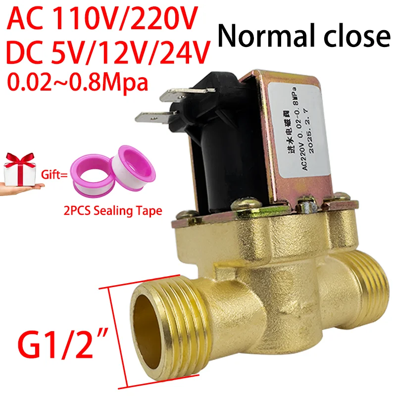 U.S. Solid 1/4" CA Eléctrica De Latón NPT De La Válvula Electromagnética 24V NPT Del Aire Abierto Normalmente Agua No Potable NBR