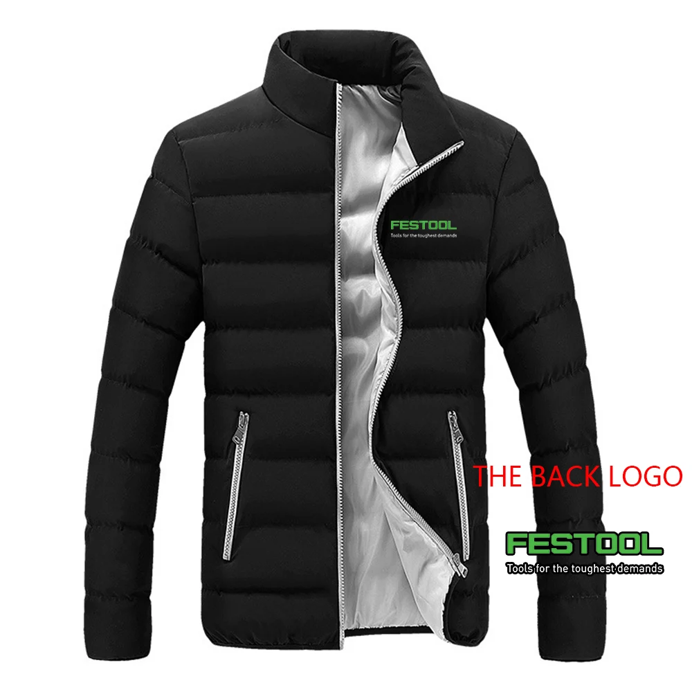 Festool 2023 men's autumn and winter new slim four-color cotton-padded jacket collar cardigan design cotton-padded jacket