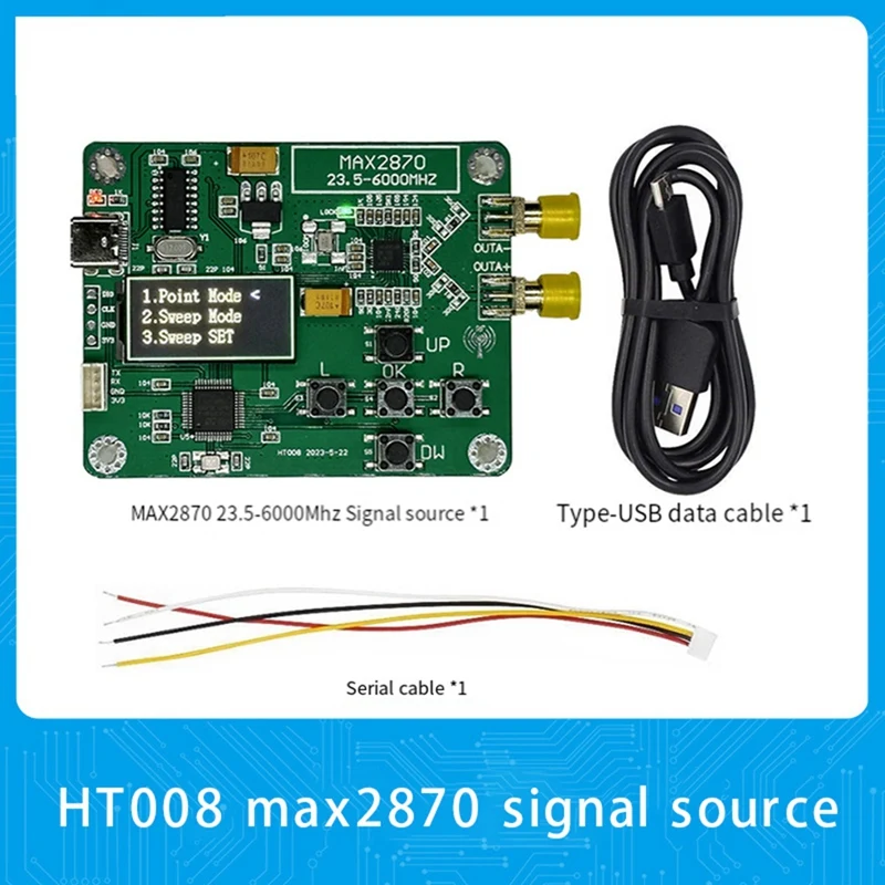 

HT008 источник сигнала MAX2870 STM32 23,5-6000 МГц генератор сигнала источник сигнала Поддержка точки/режима Прочный простой в использовании зеленый