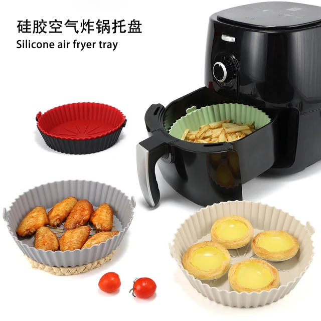 Mir en silicone pour friteuse à air, moule en silicone, cuisson au four,  escalade, pizza frite, panier jetable, doublure de poêle réutilisable,  accessoires, 2 pièces - AliExpress