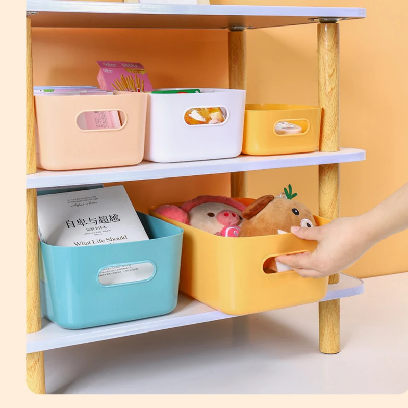 

Storage Box Bathroom Makeup Table Plastic for Cloth Snacks Office Kitchen Organizers Cabinet Plastic Storage Bins Space Saver