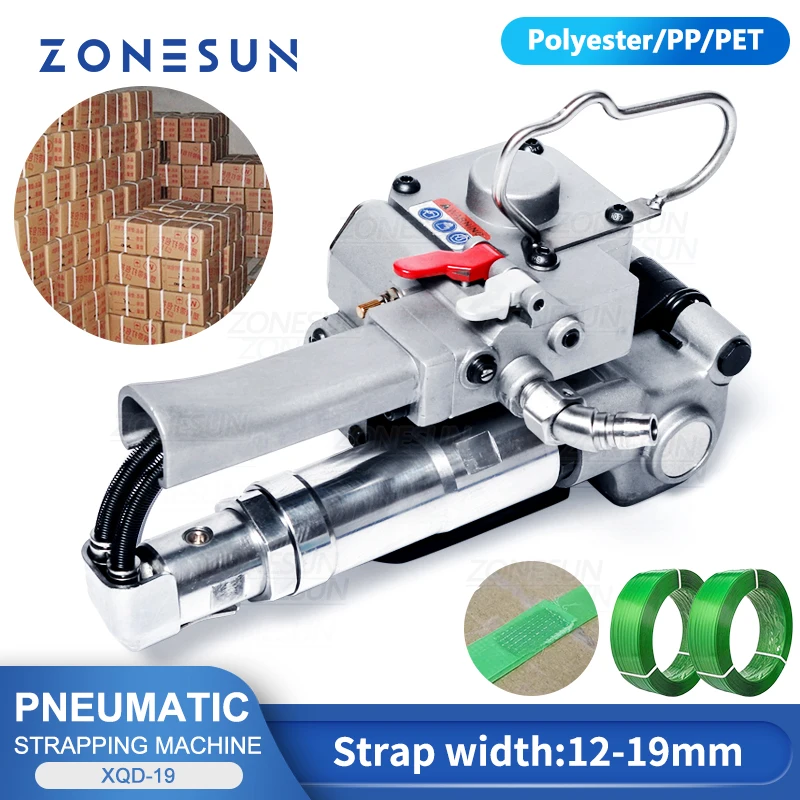 ZONESUN Pneumatic PET Strapping Wrapping Machine Baler Portable Banding