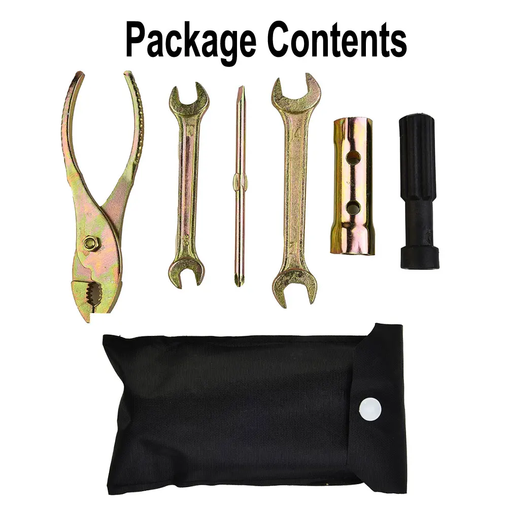 

5pcs Universal Motorcycle Spark Plug Wrench Socket Tool Kit Spanner/ Wrench/Screwdriver/Pliers With Storage Bag