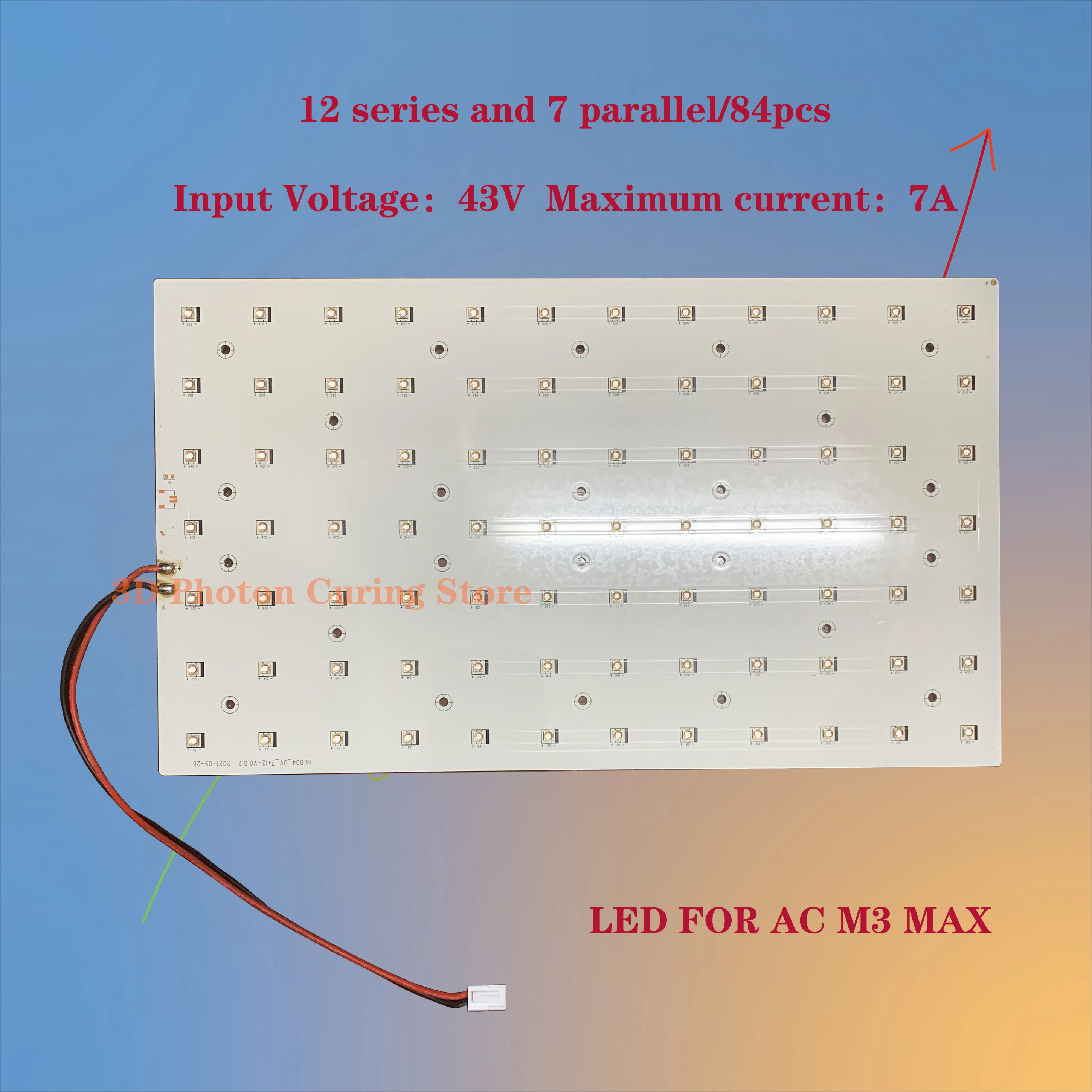 13.6 Pollici Anycubic Photon Mono M3 Max Stampante 3D Uv Array 84Pcs Led 405Nm 43V Dc Pluminous Max 7A Body Lamp Bead Lamp Plate