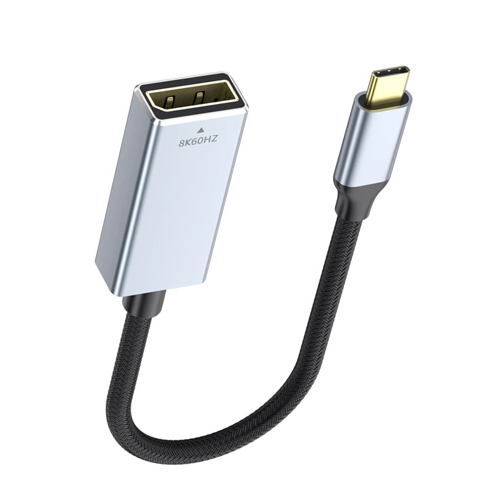 USB C 말레토 DP 1.4 암 케이블, C타입-디스플레이 포트 1.4 케이블 컨버터, 맥북 프로, 삼성, 델용, 8K @ 60HZ, 4K @ 120Hz