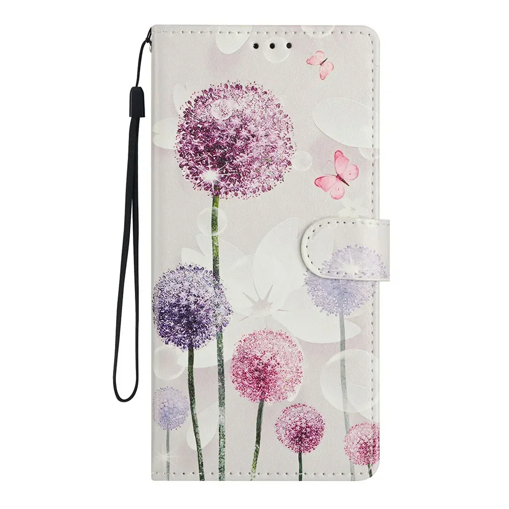 Colorful Vibrant Painted Flip Leather Wallet Phone Case with Card Slots