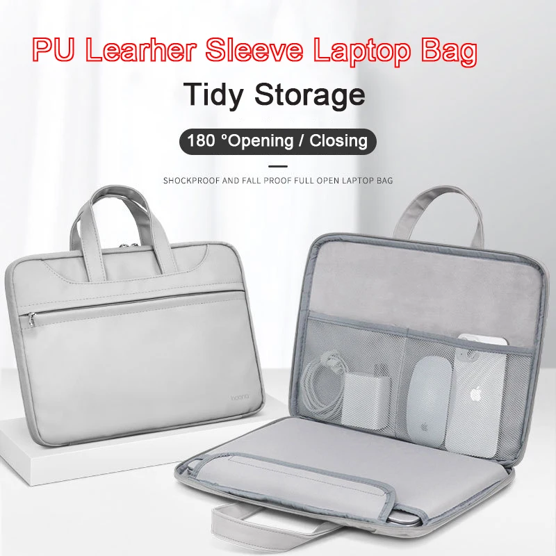 Custodia Manica 13 14 15.6 16 Borsa Per Notebook Per Macbook Air Pro M1 M2 Xiaomi Huawei Lenovo Asus Borsa Per Laptop Valigetta In Pelle Pu