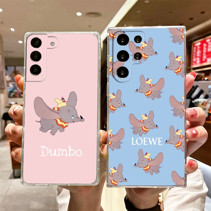 

Disney Dumbo Baby Transparent Phone Case For Samsung S23 S22 S21 S20 FE Ultra Pro Lite S10 S10E S9 S8 Plus 5G