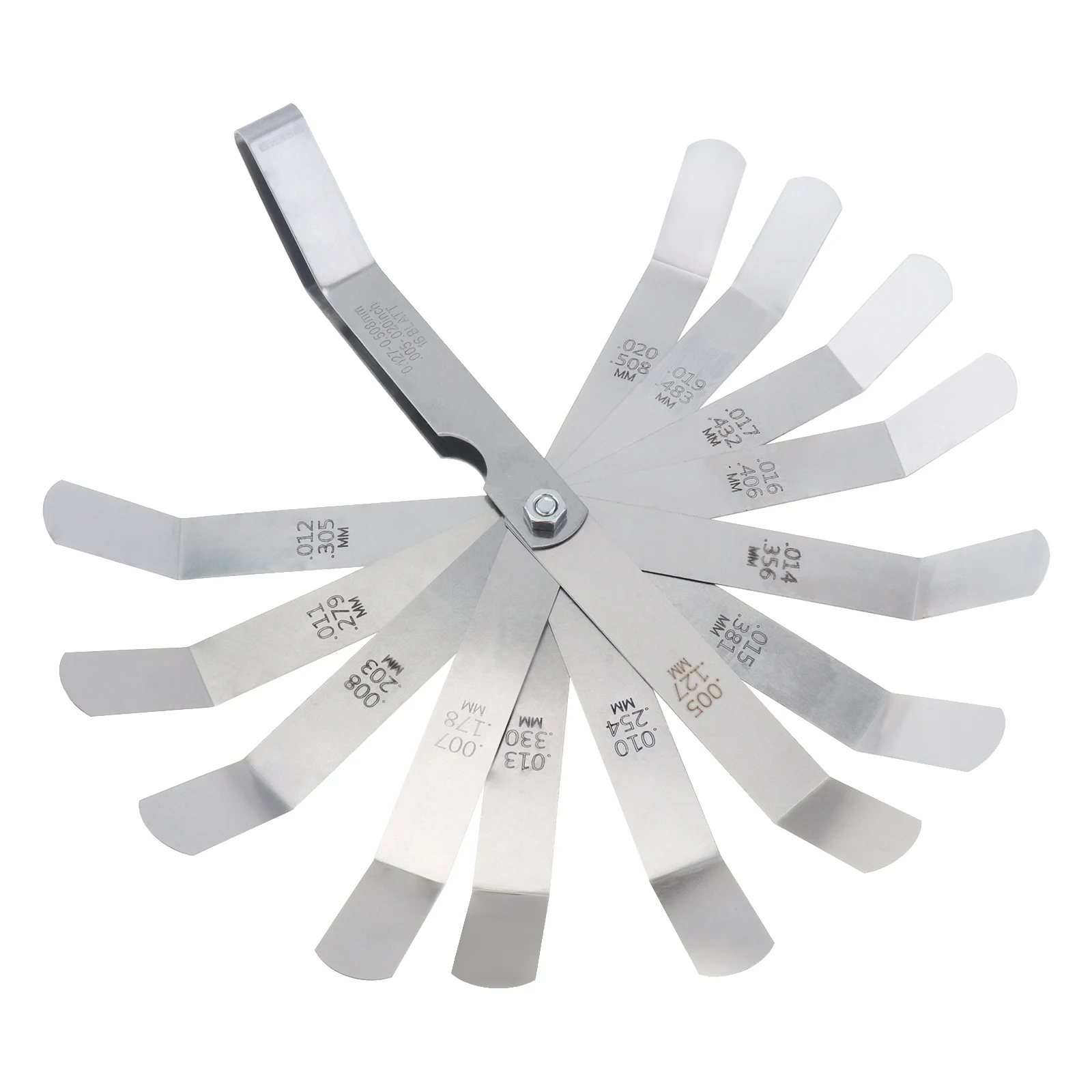 Gap Gage Feeler Gauge 0.127-0.508mm Metric Stainless Steel High Precision Monolithic Valve Plug Thickness Gauge Measuring Tool