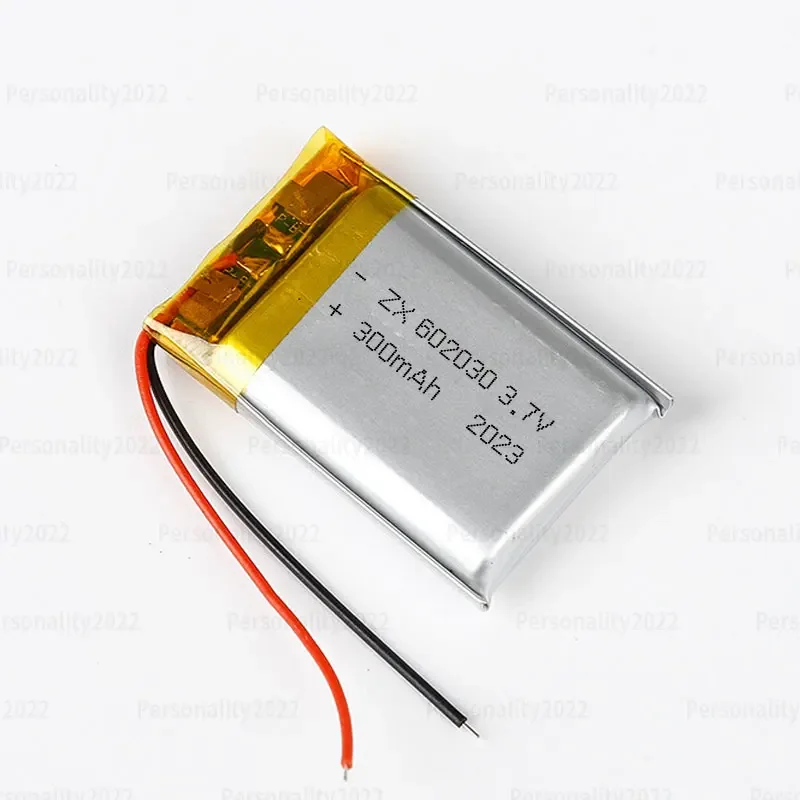 Rechargeable Lithium Batteries 602030 Lithium Battery 300mAh 3.7V 2lipo Li-ion Polymer Rechargeable Batteries For Bluetooth Headset Speaker Monitor Self-Timer