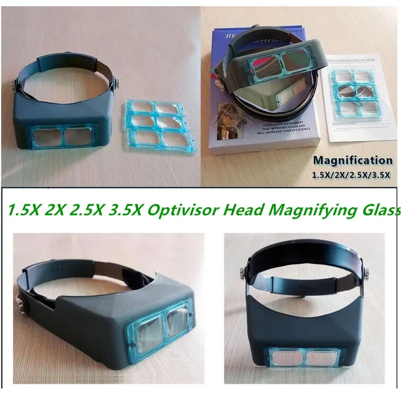 4 Lenses Helmet Head Optivisor Magnifier Headband Wearing Magnifying Glass  Reading Embroidery Tool - AliExpress