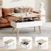 3 in 1 Lift Top Coffee Table, Coffee Table Converts to Dining Table, Lift Top Dining Table Work Desk with Storage 2