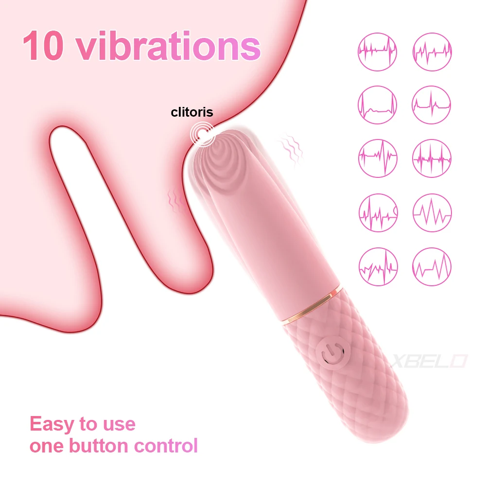 Mini vibratore a proiettile a 10 velocità per donne Stimolatore del clitoride con orgasmo veloce Articoli per la masturbazione femminile ricaricabili_voghion.com