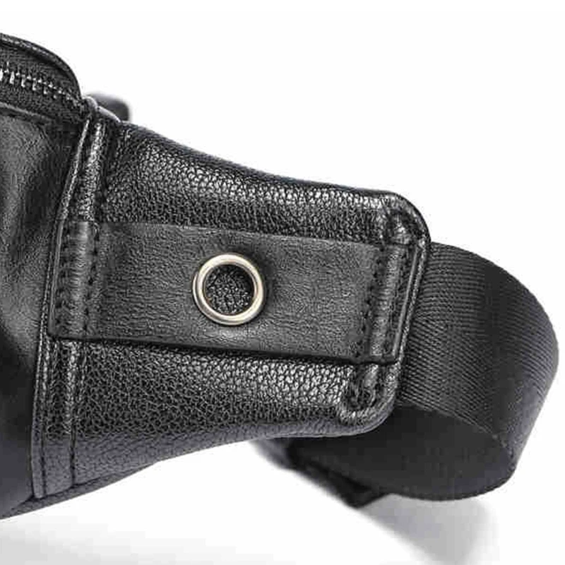 Men Fashion PU Leather Bags Casual Chest Waist Packs for Outdoor Travel Bag
