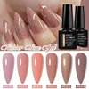 MEET ACROSS 6/8/10PCS 2 In 1 Rubber Base Gel Nail Polish Jelly Pink Transparent Nail Art Gel Soak Off UV LED Varnish Manicure 1
