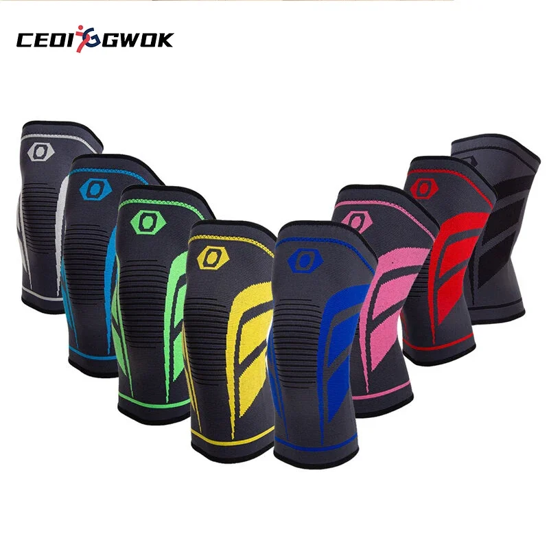 

CEOI GWOK 1PC Sports Knee Pads Elastic Breathable Non-slip Knee Protection Ankle Support Brace Compression Knee Pad Calf Support