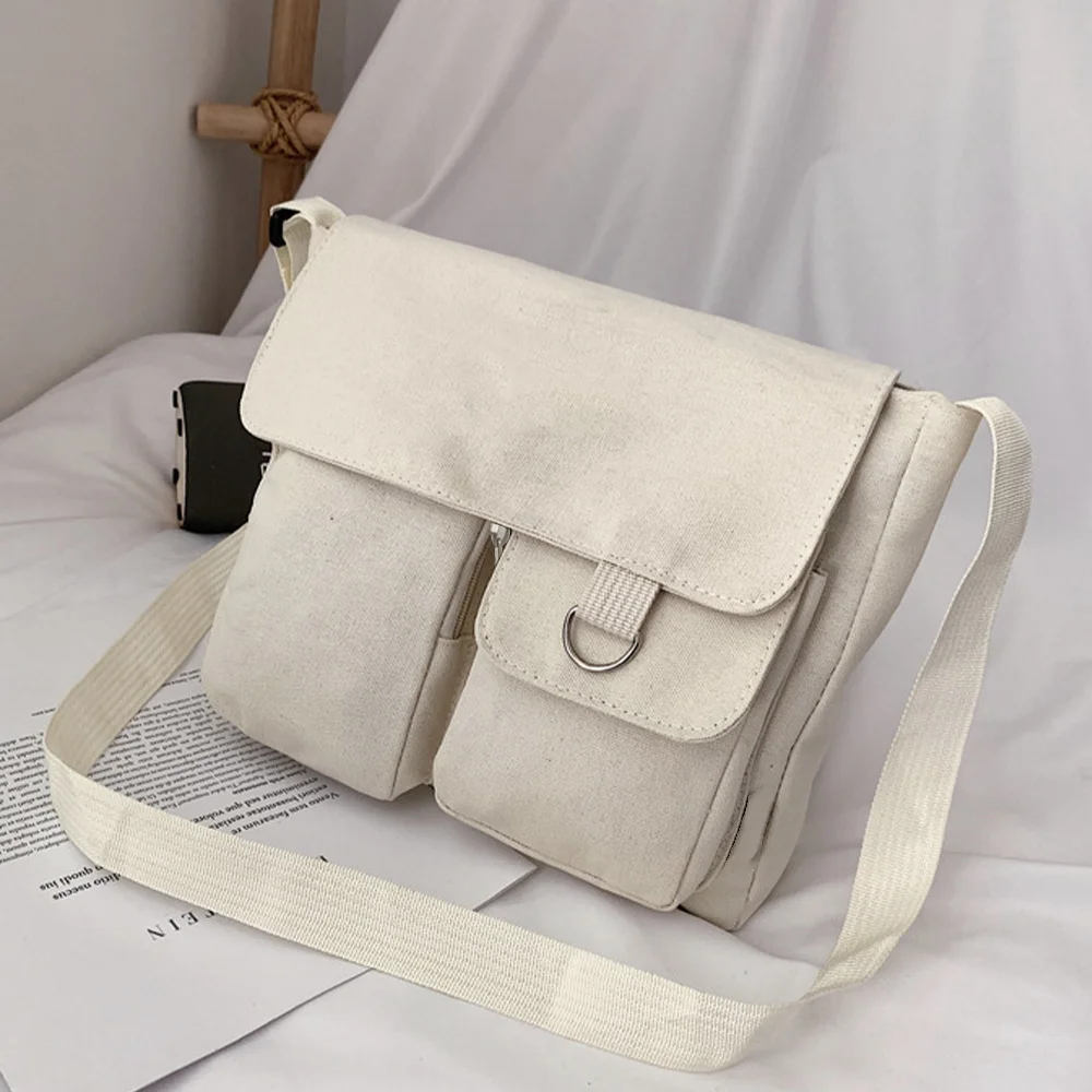 Messenger Bag Women Shopping Crossbody bag Flower color Series Large Capacity Unisex Simple Casual Travel Canvas Shoulder bags