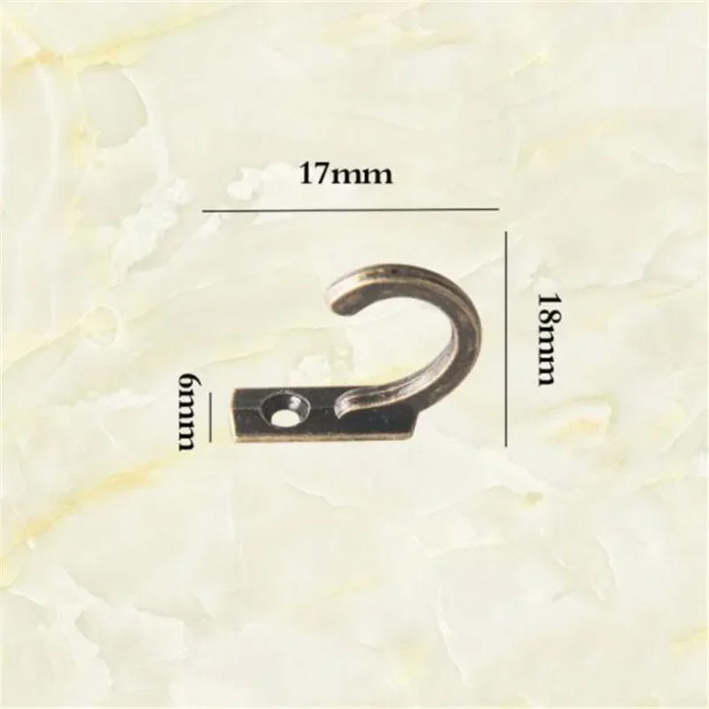 Description Picture 3 of item10 PCS alloy Single Prong Hook Mini Size Wall Mounted Retro Cloth Hanger for Coats Hats Towels Keys hole hook mini hook holder